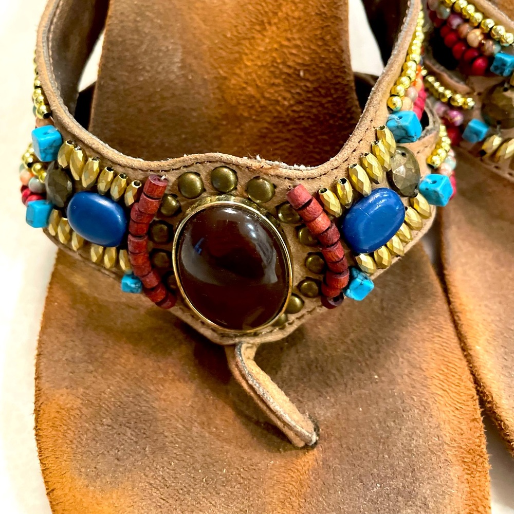 ❌SOLD❌ Boho-style wedge beaded sandal